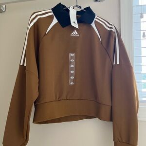 Adidas Brown and Black Polo Sweatshirt